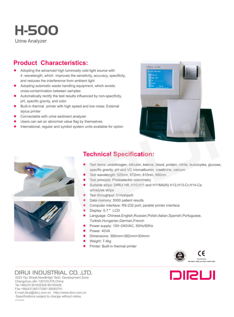 H 500 urinal Analyzers