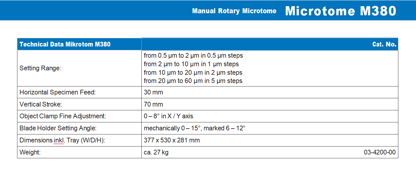 Microtome M380 Manual Rotary Microtome