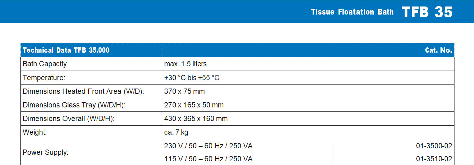 TFB 35 Tissue floating Bath
