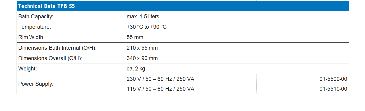TFB 45 aand TFB 55 Tissue floating baths